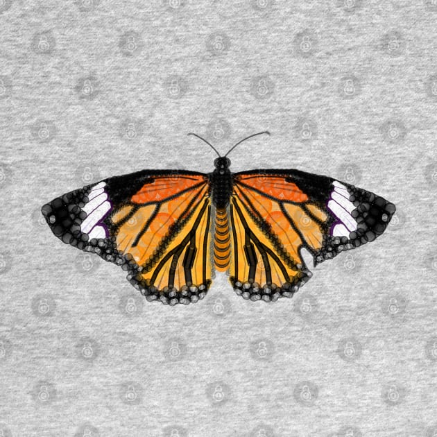 Spirograph Painted Lady Orange Butterfly by RachelEDesigns